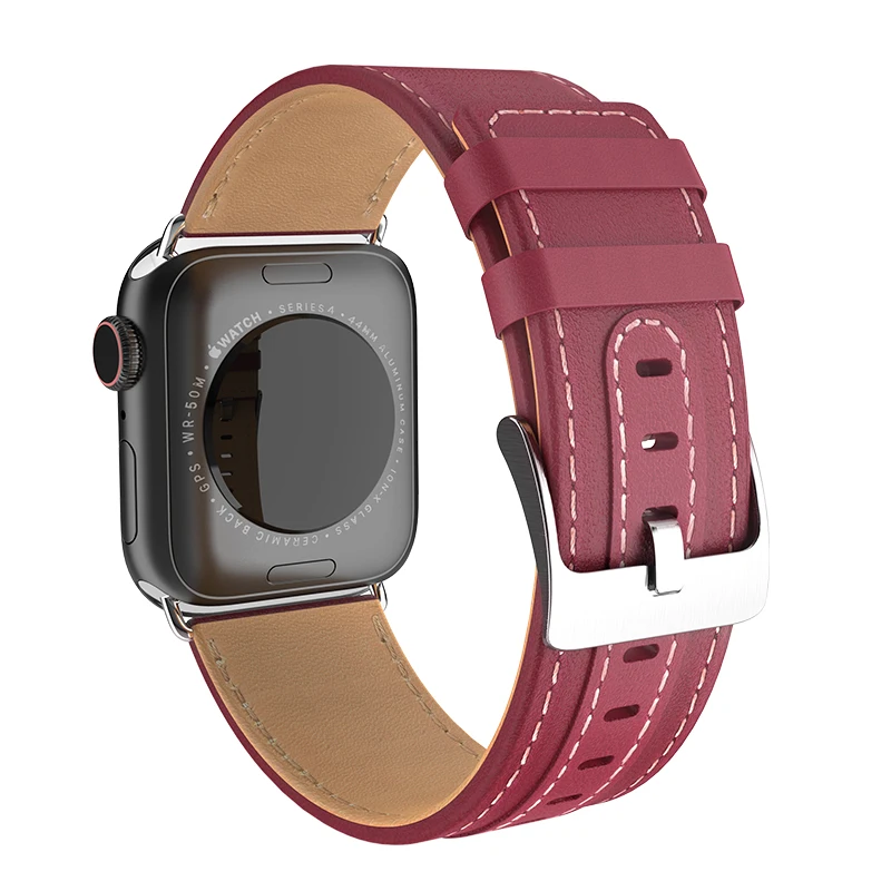 HOCO оригинальные ремешки из натуральной кожи для Apple Watch Series SE 6 5 4 3 2 1 iWatch 44 мм 40 42 38