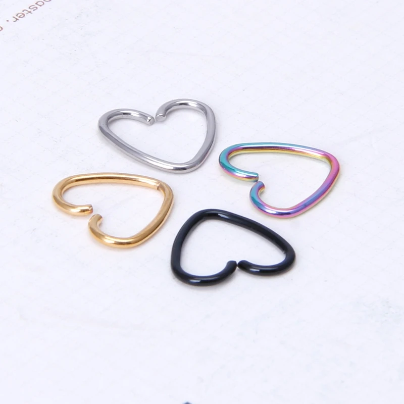 В форме сердца Поддельные Tragus Пирсинг кольцо спиральный для хряща Daith серьги