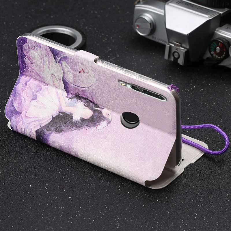Чехол для Huawei P30 Lite с милым рисунком откидной бумажник кожаный чехол подставкой