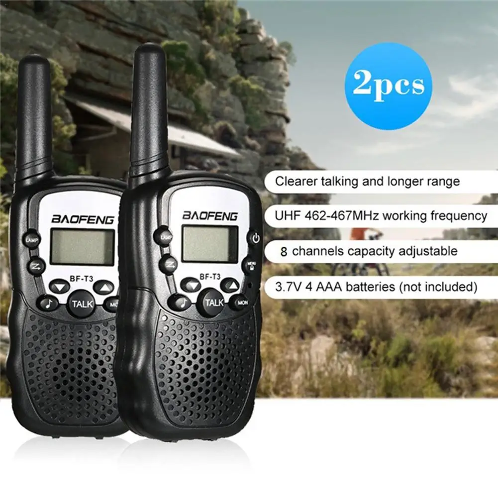 2 шт. Baofeng BF-T3 Радио рация UHF462-467MHz 8-канальный двухсторонний радиоприемопередатчик