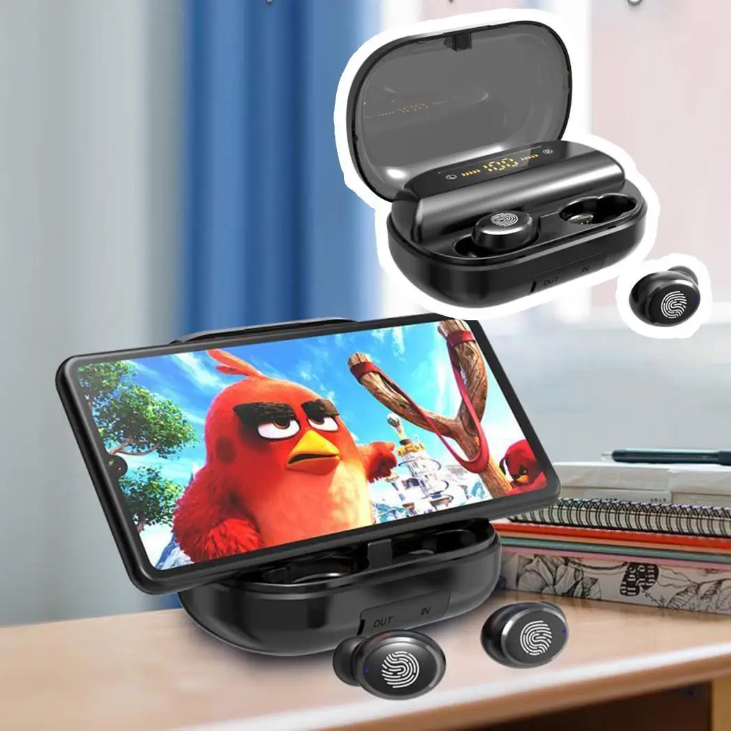 Беспроводная Bluetooth Hifi гарнитура стерео в ухо 2400 мАч Мини CVC8.0 наушники Поддержка с