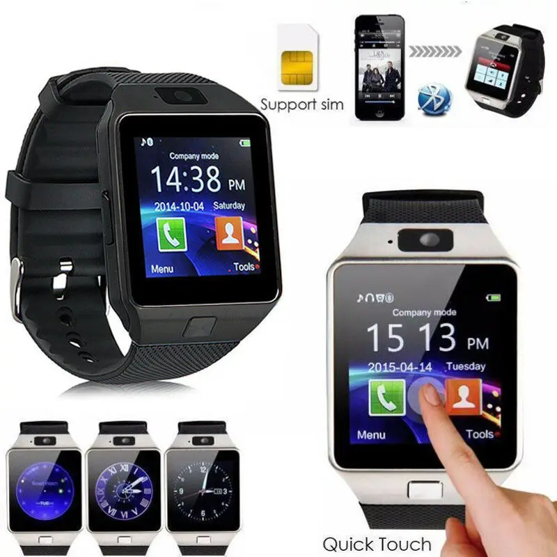 Смарт часы DZ09 с камерой для телефона SIM картой Bluetooth Android совместимы