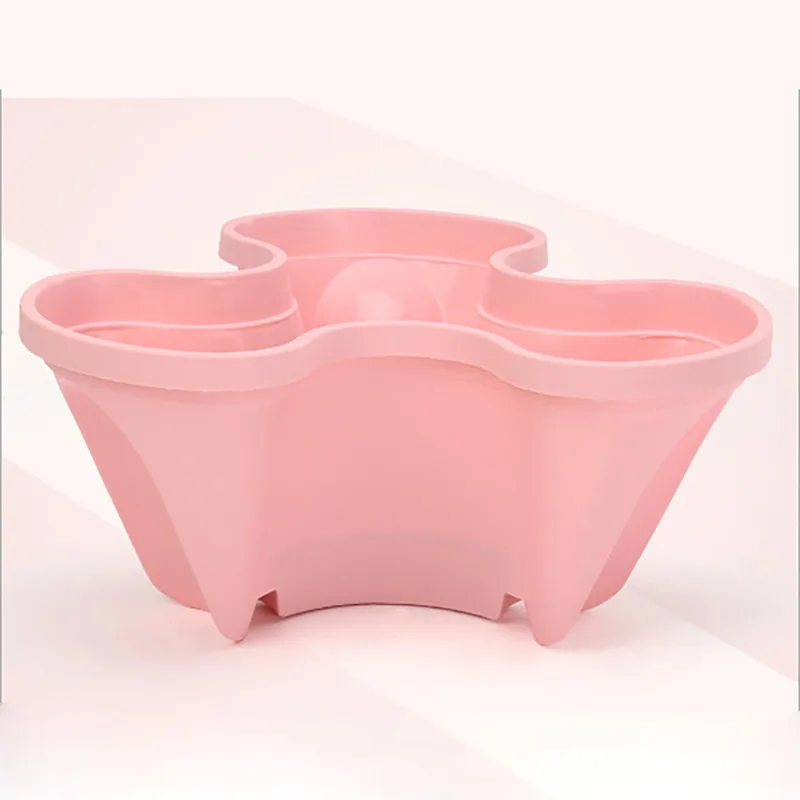 Pink Трехмерный лепесток цветочный горшок клубника бассейн многослойный наложенный горшок для выращивания овощей дыни фрукты посадочный горшок - Цвет: Pink