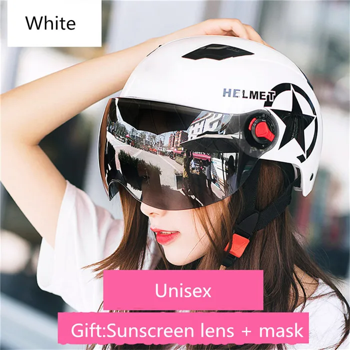 White Brown lens Chunmu moto rcycle шлем для скутера с открытым лицом halmet moto cross винтажный шлем для мотоциклиста cicleta Capacete - Цвет: White Brown lens