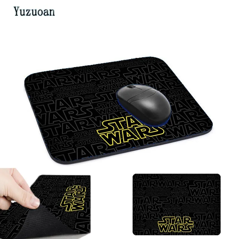 Yuzuoan Top Game Golden Star Wars Logo Computer Mouse Pad Mousepads Decorate Your Desk Non-Skid Rubber No Overlock Edge | Компьютеры и