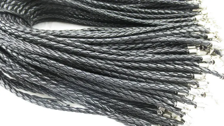 20pcs Black PU Leather Braided Cord Necklace Weave Chain Complementos Joyas Cuerda Accessories Jewelry Findings Necklaces Parts | Украшения - Фото №1