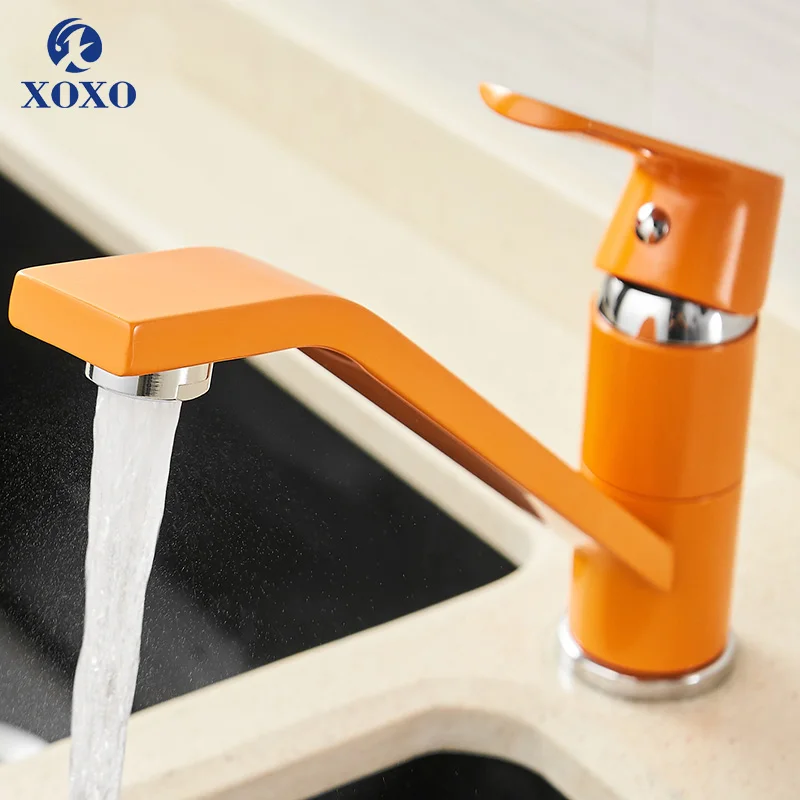 XOXO Kitchen Faucet Cold and Hot 360 Degree White Orange Green Single Handle Hole Rotation Torneira Cozinha Mixer 20021R | Обустройство