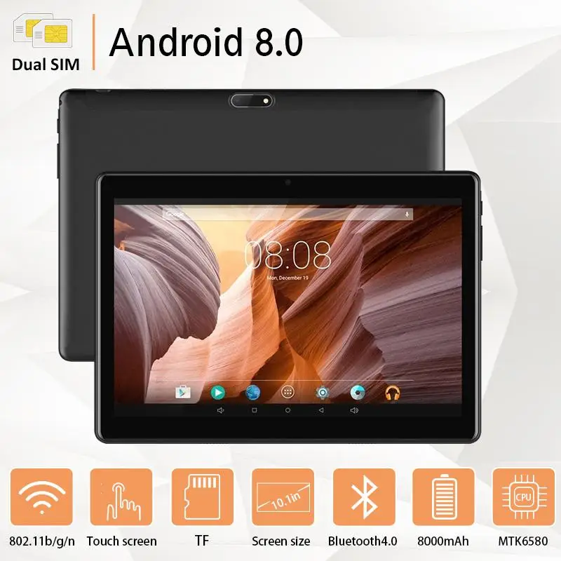 OEM бренд 10 дюймов 2.5D изогнутый экран Android 8,0 2560*1600 ips 1G+ 16G Dual SIM 3G Телефонный звонок десять ядер wifi планшет 8000mAh 13MP