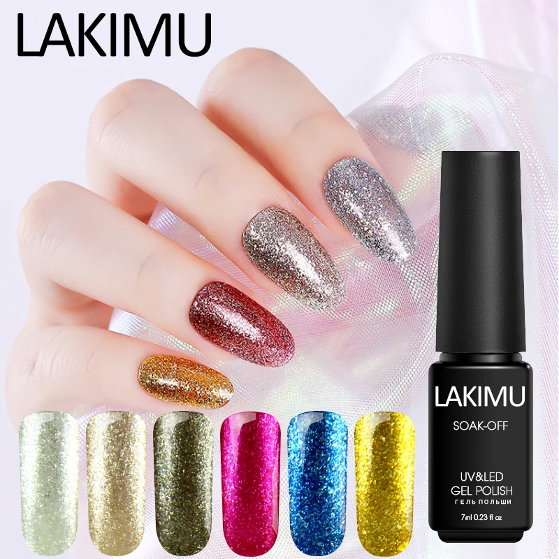 Лаки для ногтей Lakimu гель-Лаки из платины блестящий отмачиваемый СВЕТОДИОДНЫЙ