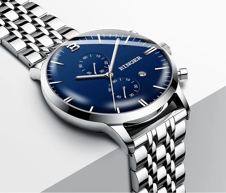 BINGER arc стекло Мужские часы Reloj Hombre мужские s часы лучший бренд класса люкс кварцевые часы спортивные водонепроницаемые Relogio Masculino Saat