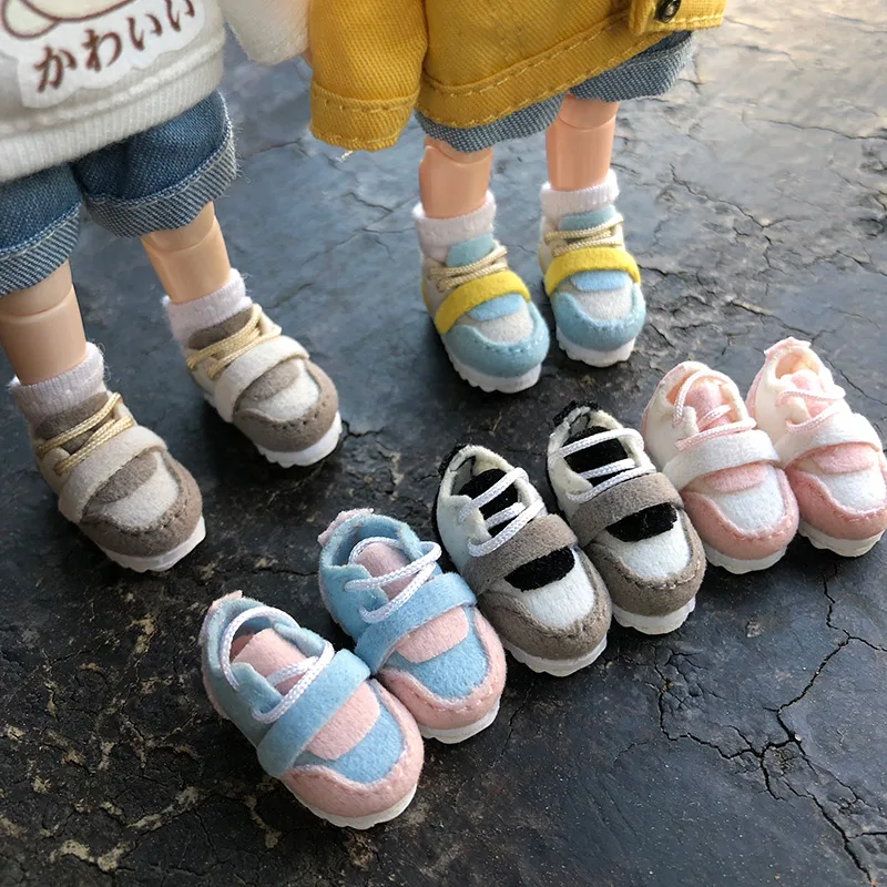 1 пара милые куклы OB11 спортивная обувь кроссовки для ob11, obitsu11 1/12 bjd аксессуары для кукол кроссовки для кукол