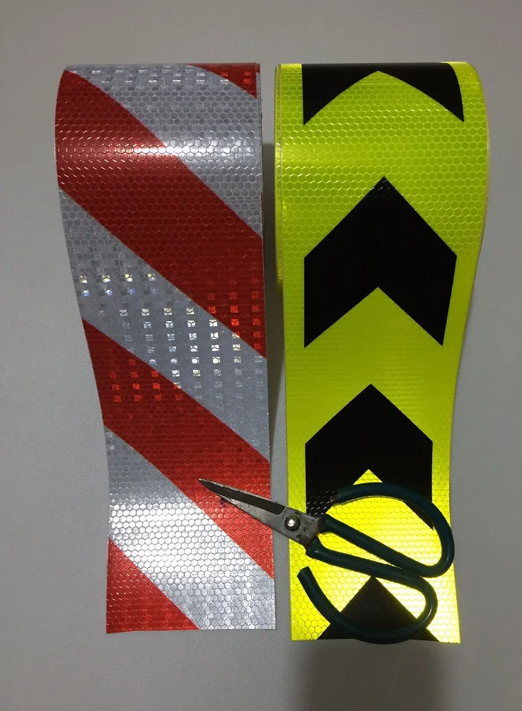 

10CM Wide Road Traffic Construction Site Self-adhesive High Light Reflective Safety Tape Arrow/Twill Warning Sign 228M/lot