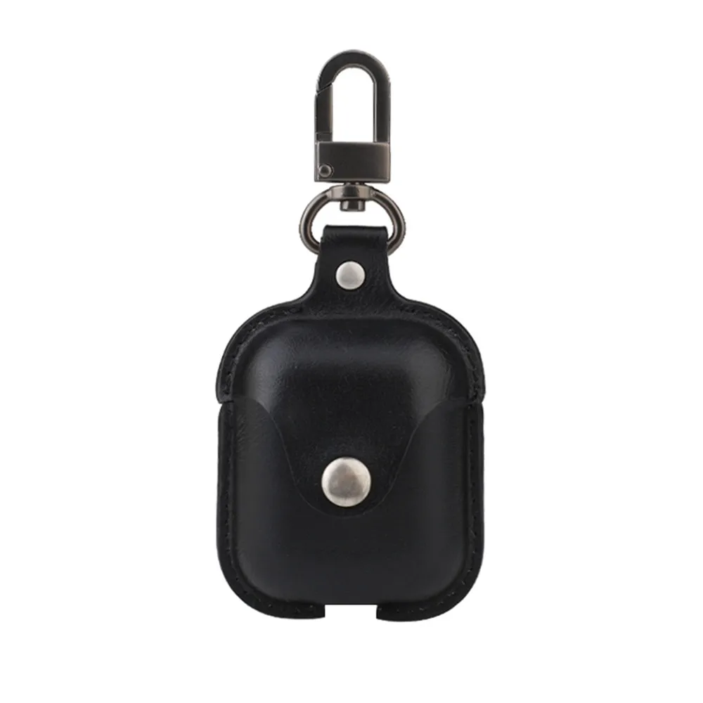 Black Из искусственной кожи чехол для Apple AirPods True беспроводной Bluetooth наушники зарядный чехол защитный чехол сумка чехол для Air Pods - Цвет: Black