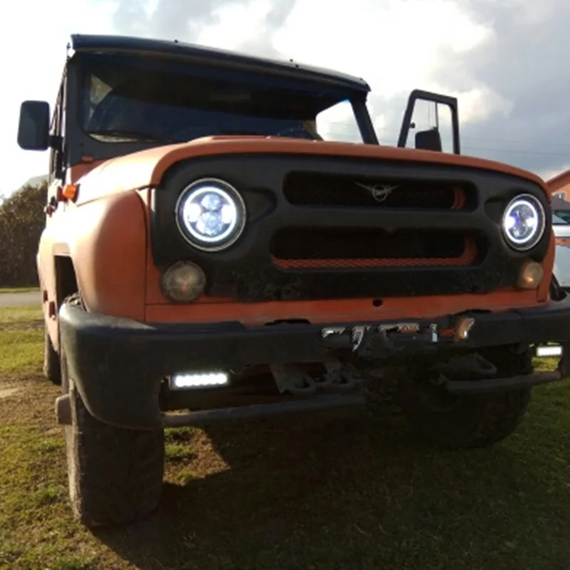 2 X Wrangler Lada 4x4 urban Niva 7 дюймов светодиодный проектор фары с DRL поворотом для JK TJ Landrover