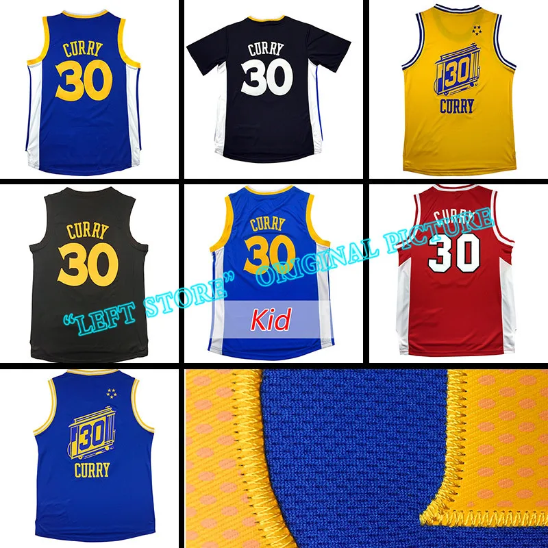 Молния джерси стивен карри возврат дешевые 100% Прошитой Логотипы баскетбол