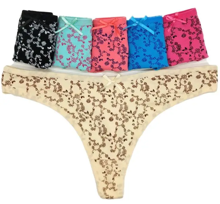 6 different colors60 Женские хлопковые трусики, 6 шт./лот, трусики-стринги, женское нижнее белье, модные милые стринги для молодых девушек, нижнего белья - Цвет: 6 different colors60