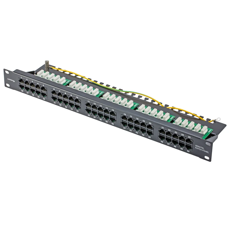 CAT3 ISDN 25 портов/50 портов телефонная коммутационная панель с разъемами RJ45 8P8C 19
