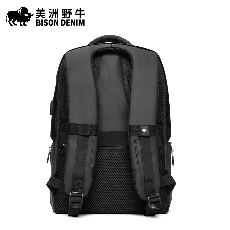 Мужской рюкзак BISON DENIM с usb зарядкой для отдыха и путешествий школьные сумки
