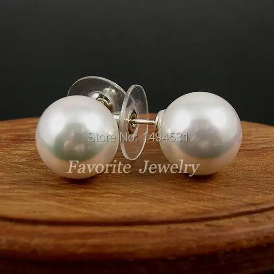 Оптовая продажа жемчужных украшений серьги гвоздики белого цвета 12 5 мм ААА