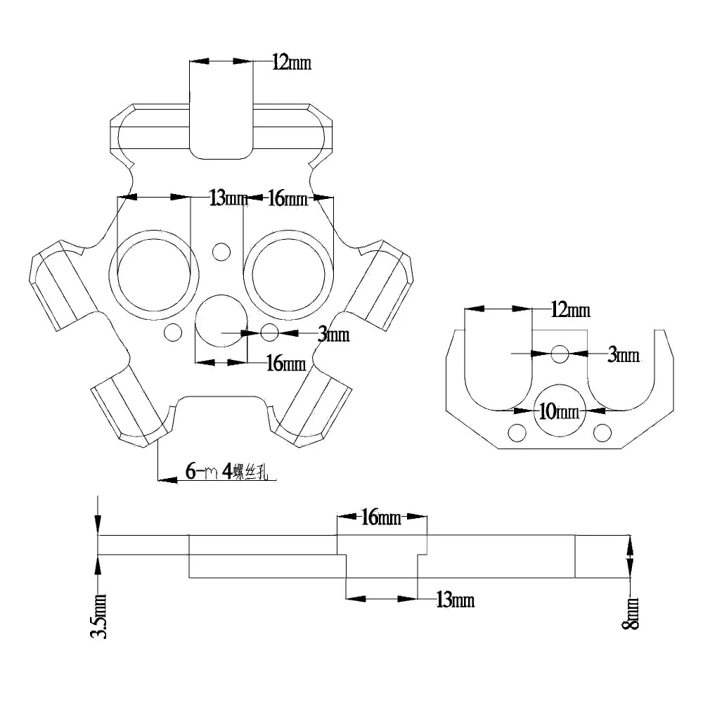 M4 Fisheye рыбий глаз эффектор висит станции+ фиксированная пластина для v6 J-head Алюминиевый металлический рыбий глаз эффектор двойного печатающей головки 3d принтер экструдер Запчасти