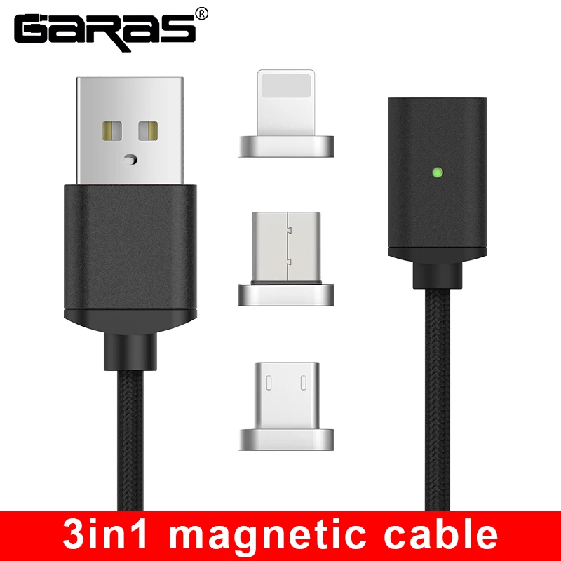 

GARAS USB Type C/Micro USB Magnetic Cable USB-C/Type-C Fast Charger Magnet Cable Mobile Phone Cable