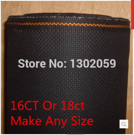 Хлопок Вышивка Аида Ткань/Сделать Любой Размер Черная Ткань 16CT Или 18CT Крестом