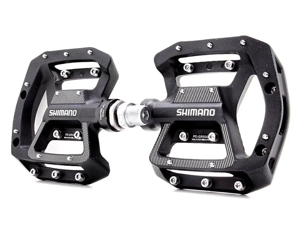 Shimano PD-GR500 MTB плоская велосипедная педаль алюминиевый/сплав горный велосипед педали дорога - Цвет: Black