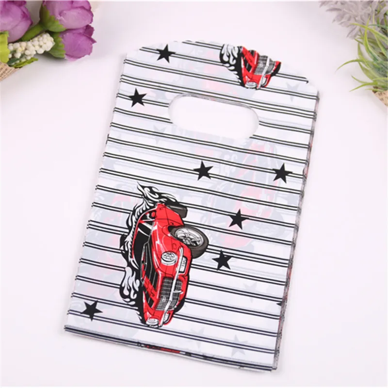 

50pcs/lot 9x15cm Fashion Small Sac Plastique Packaging Bags Car Stars Striped Design Gift Package Bags For Party