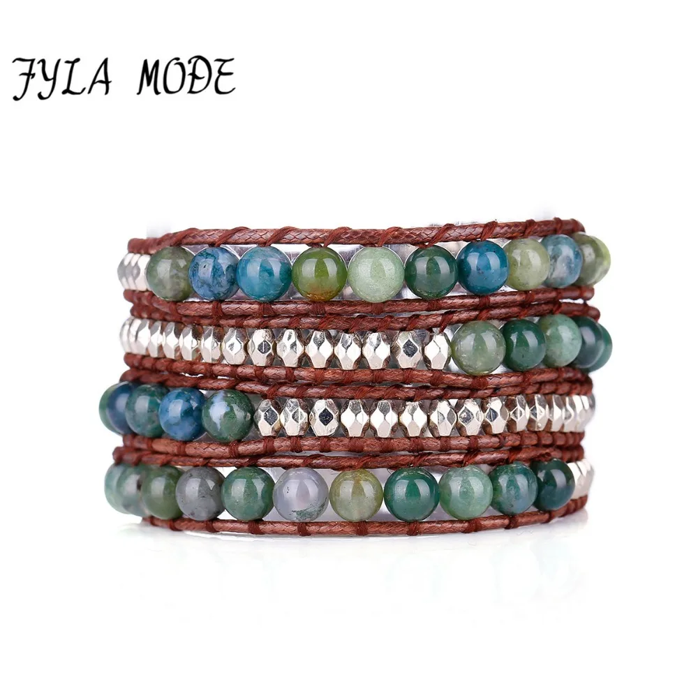 Качественный браслет из натуральной кожи с имитацией камня оптовая продажа