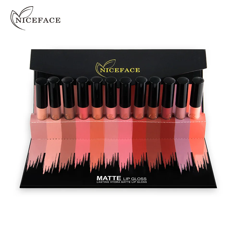 Матовая жидкая губная помада NICEFACE 12 цветов краска водостойкая косметика для губ
