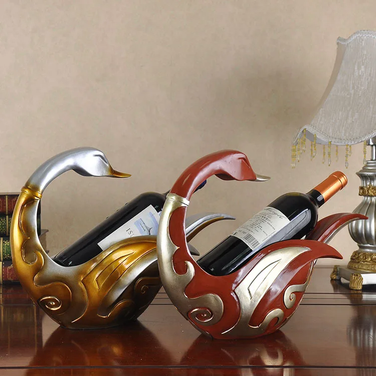 

Swan wine racks creative home kitchen living room study Baishi resin crafts ornaments personalized gift