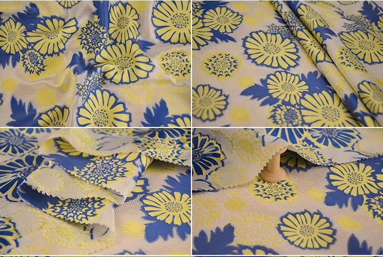 145cm width Top Quality Chrysanthemum Metallic Jacquard Brocade Fabric 3D jacquard yarn dyed fabric for summer fashion dress | Дом и сад