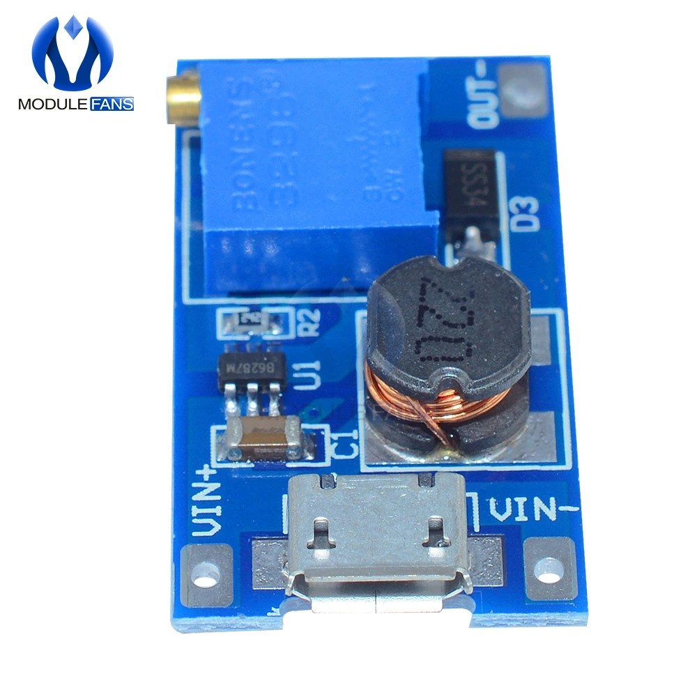 Регулируемая плата повышения мощности MT3608 Повышающий Модуль с Micro USB LM2577 замена