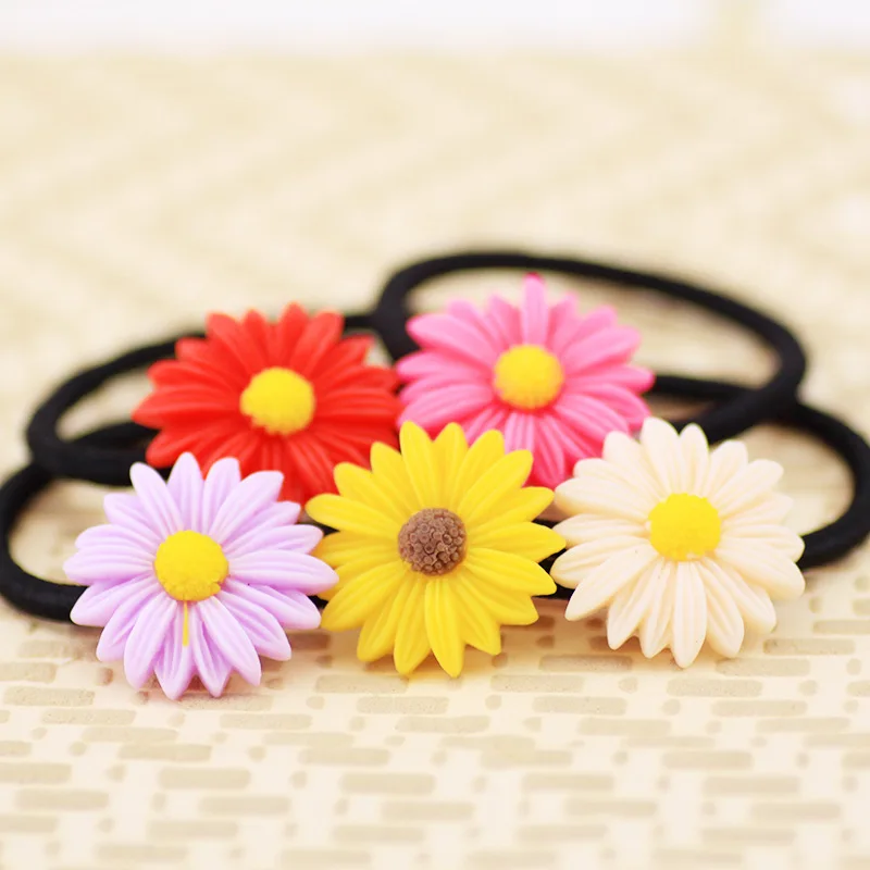 

10 шт./партия 2017 новые резинки для волос с хризантемой, эластичные резинки для волос, аксессуары для волос