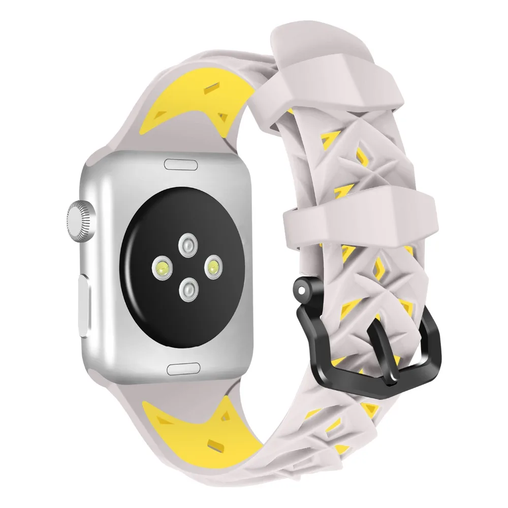Мягкий силиконовый сменный ремешок для часов Apple Watch Series 1 2 3 4 38 мм 42 крутой браслет