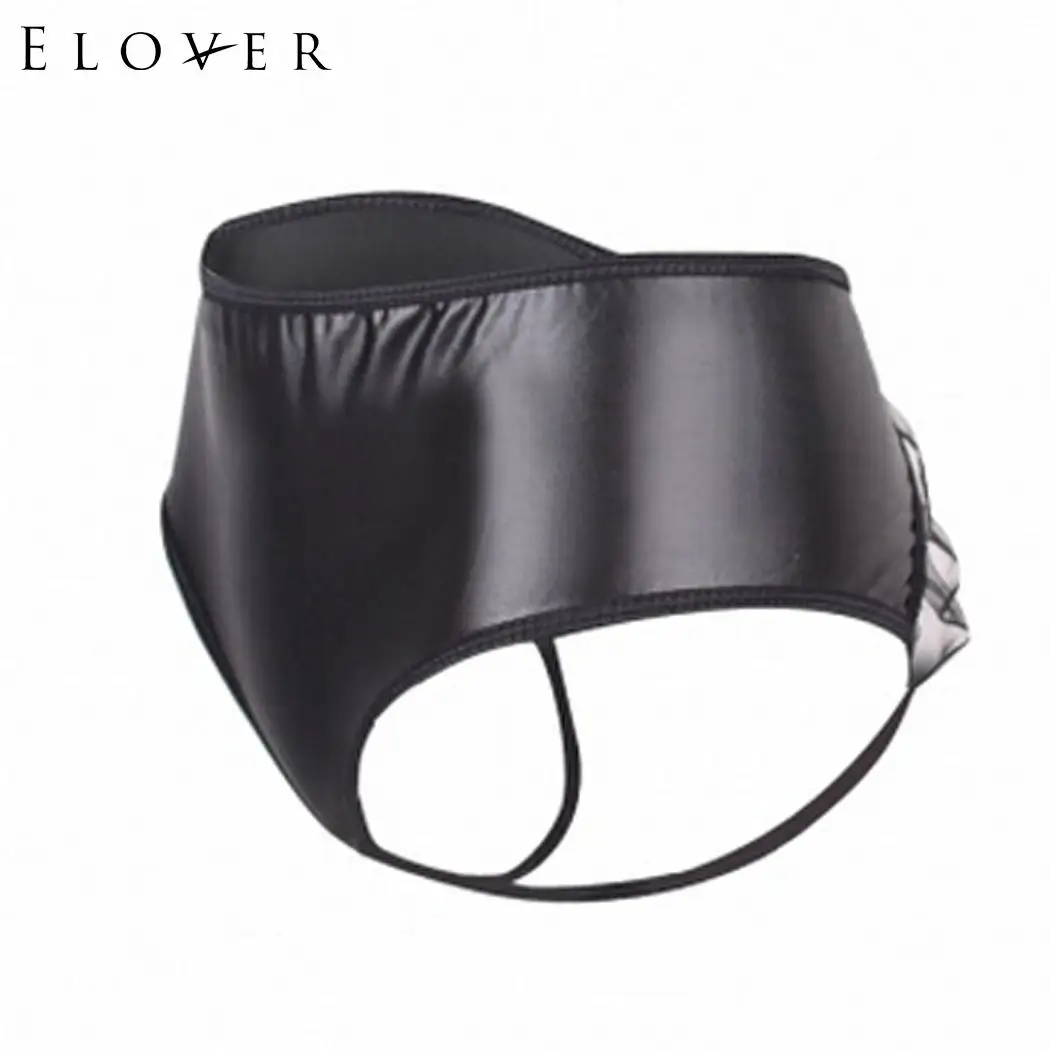 Женское Эротическое белье elelover однотонное нижнее из лакированной кожи с