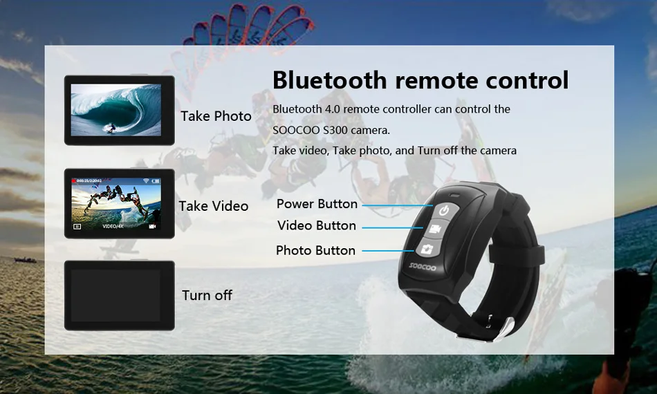 SOOCOO S300 Экшн-камера 2,3" сенсорный ЖК Hi3559V100+ IMX377 4K 30fps 1080P 120fps EIS Wi-Fi 12MP удаленный внешний микрофон Спортивная камера