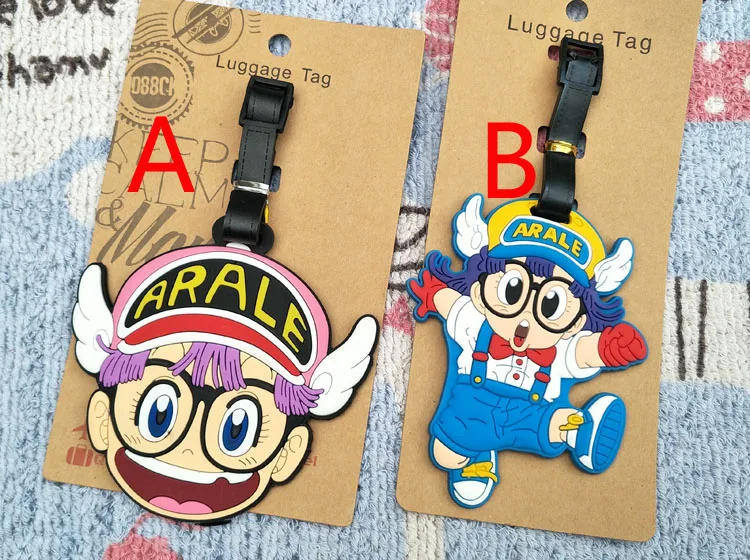 Аниме бирка для багажа Arale девушек подвески из ПВХ портативная этикетка