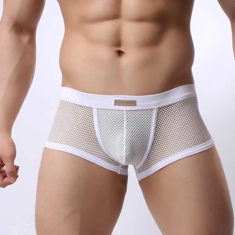 Нижнее белье Calzoncillos черные дышащие боксеры из сетчатой ткани|mesh boxers|transparent