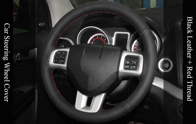LQTENLEO черный кожаный автомобильный чехол на руль для Dodge Journey JCUV Avenger зарядное устройство Durango большой караван Challeng