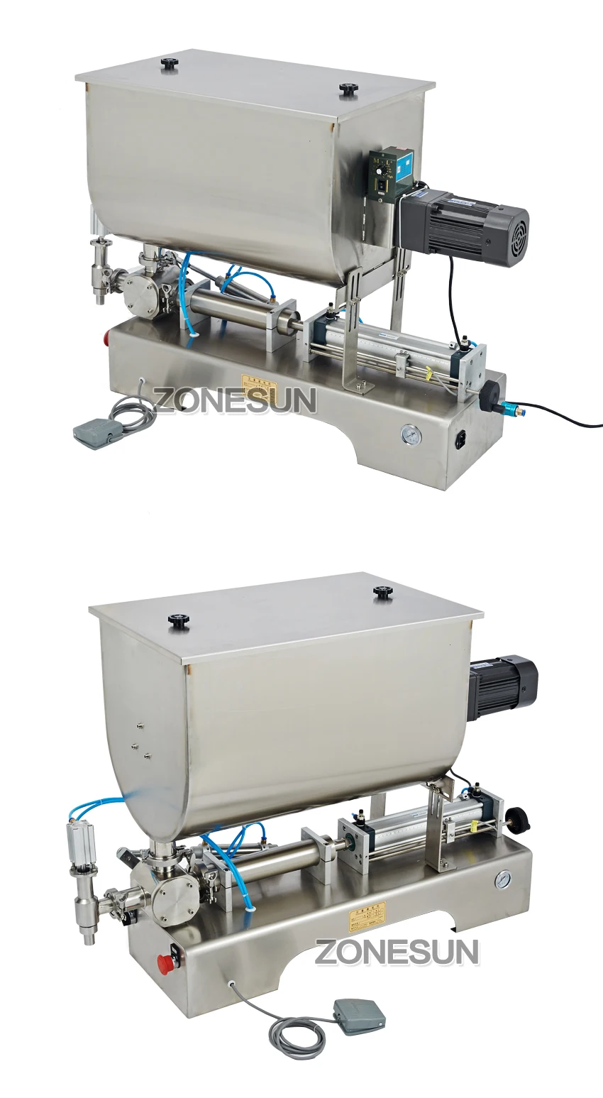 ZONESUN машина для наполнения соуса чили машина для наполнения соуса количественная машина для наполнителя пневматическое смешивание суспензии машина для наполнения