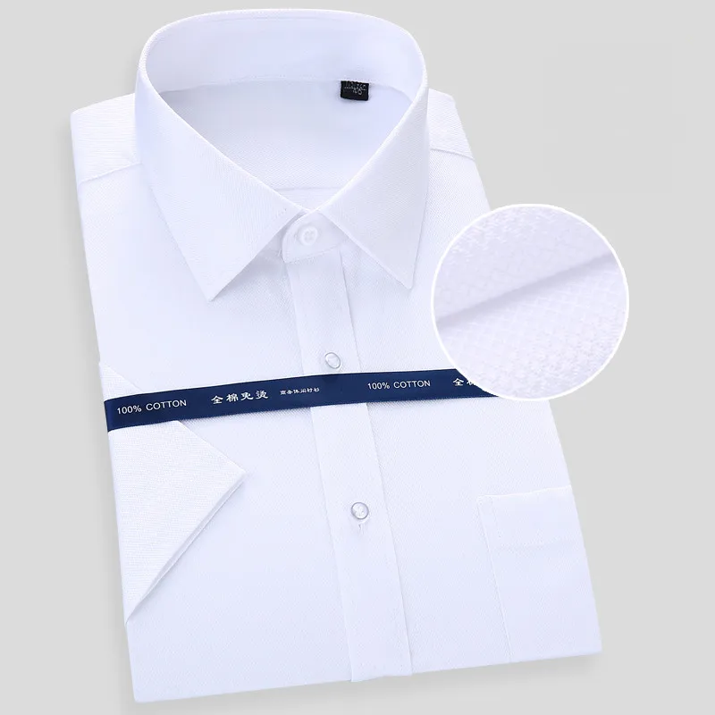 Рубашка мужская в полоску с коротким рукавом 100% хлопок деловая Повседневная