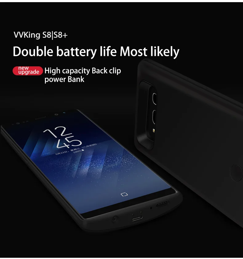 VVKing 6500 мАч/5000 мАч чехол для зарядного устройства для samsung Galaxy S8 S8 plus внешний аккумулятор чехол для зарядки ультра тонкий внешний аккумулятор зарядное устройство