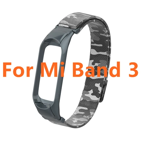 Camouflage White Металлический браслет mi lanese Loop для Xiaomi mi Band 4 Srtap mi Band 4 магнитный браслет из нержавеющей стали mi Band 3 ремешок для mi Band 3 полосы - Цвет: Camouflage White
