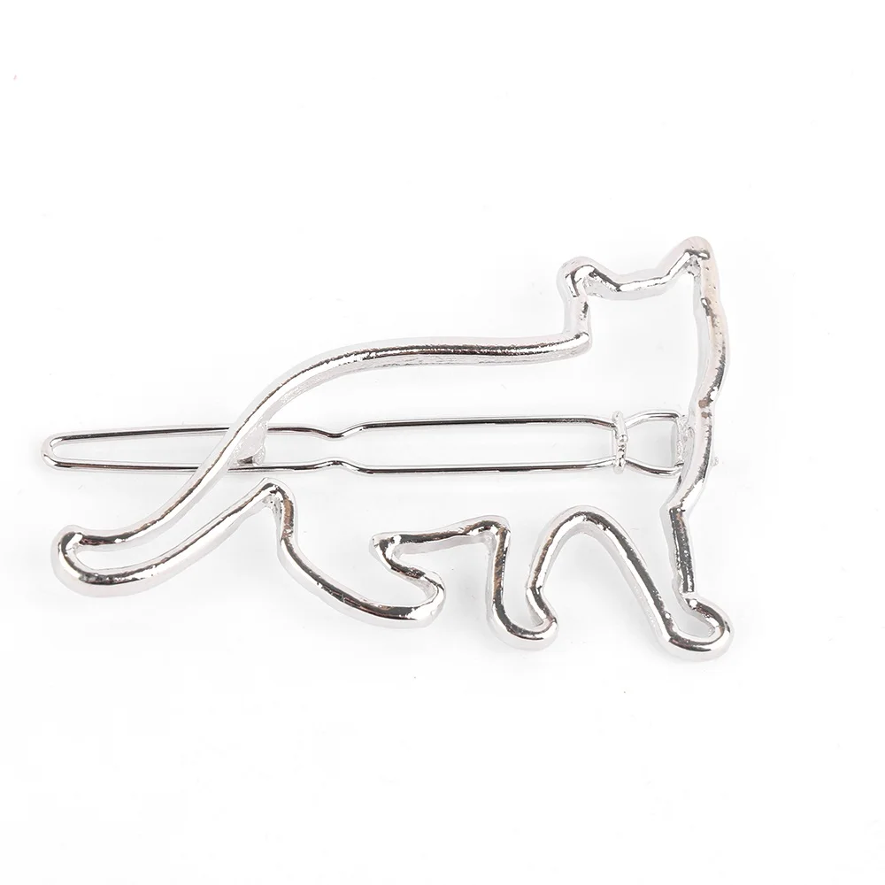 silver Cat Модные женские стильные аксессуары для прически со стразами и жемчугом, женские шпильки, держатель для хвоста, заколка, стразы, шпилька, головной убор - Цвет: silver Cat