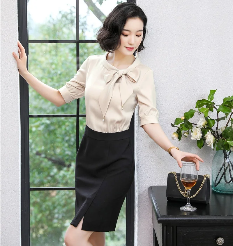 Новые модные Лоскутные Платья тонкие бедра Женская деловая рабочая одежда салон