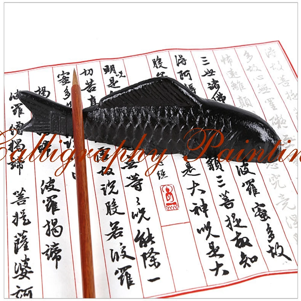 1pc Japan Iron Koi Carp Fish Shape Paperweight Brush Rest Calligraphy Painting Tool | Канцтовары для офиса и дома