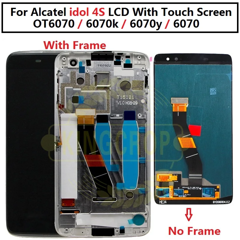 Для Alcatel vodafone idol 4S OT6070 6070k 6070y 6070 ЖК дисплей + сенсорный экран дигитайзер полная