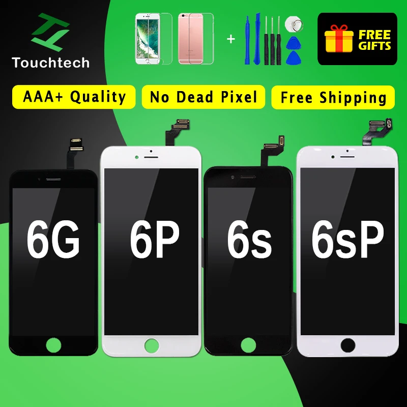 Белый и черный OEM экран для iPhone 6 6plus 6s Plus X ЖК-экран Замена дисплея с 3D кодирующий преобразователь сенсорного экрана в сборе