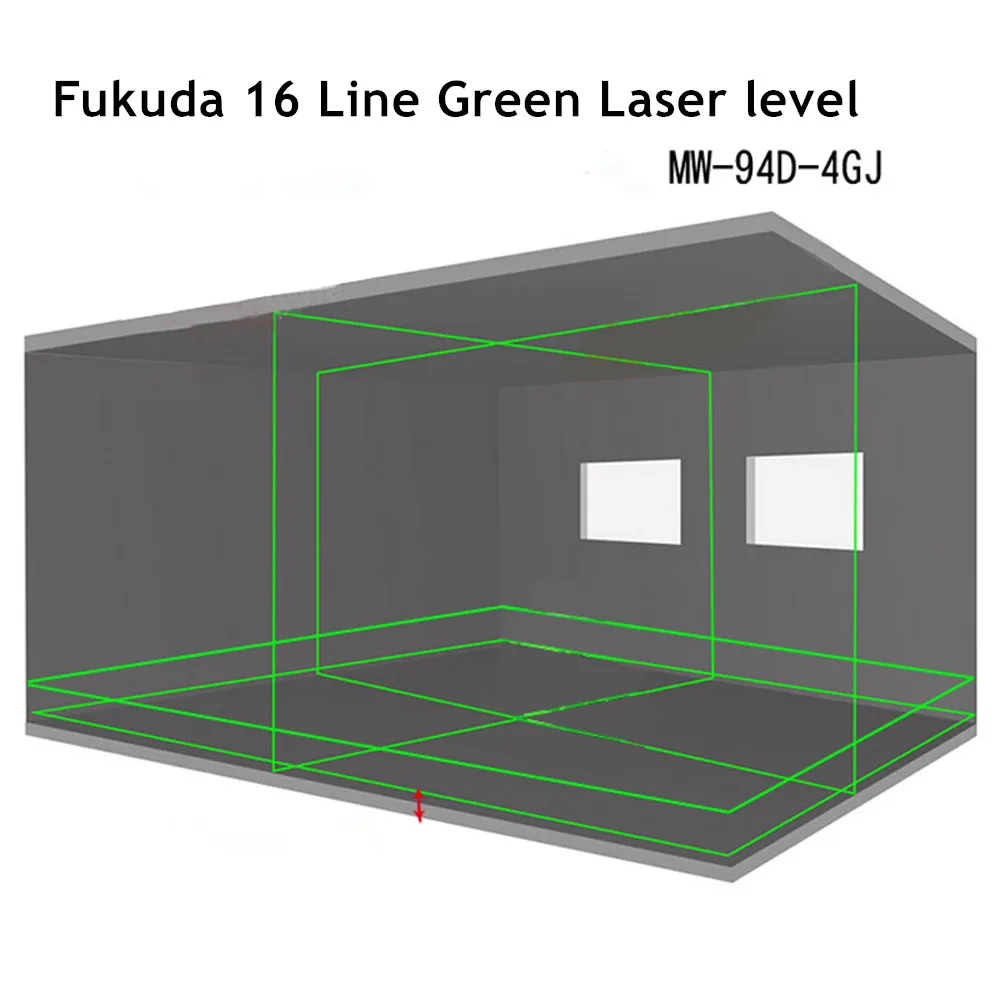 2pcs Battery Fukuda 4D 16 Green lines 532NM  4D16Lines laser level,Self-Leveling 360 Horizontal,Vertical Cross Super Powerful images - 6